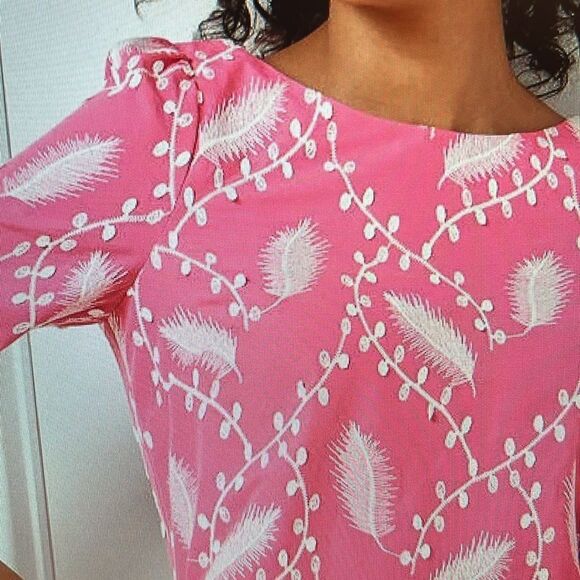 Talbots Graceful Garden Shift Dress Pink Size 14 - Picture 3 of 14